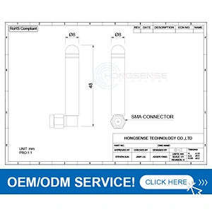 Hongsense Omni 2dBi 915MHz Rubber Duck Whip Antenna