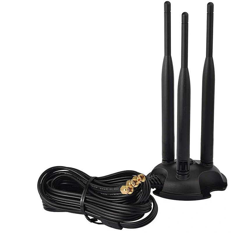 WiFi Antenna Dual Band 2.4GHz 5GHz with Magnetic Base for Wireless Network Router with RP-SMA male Connector