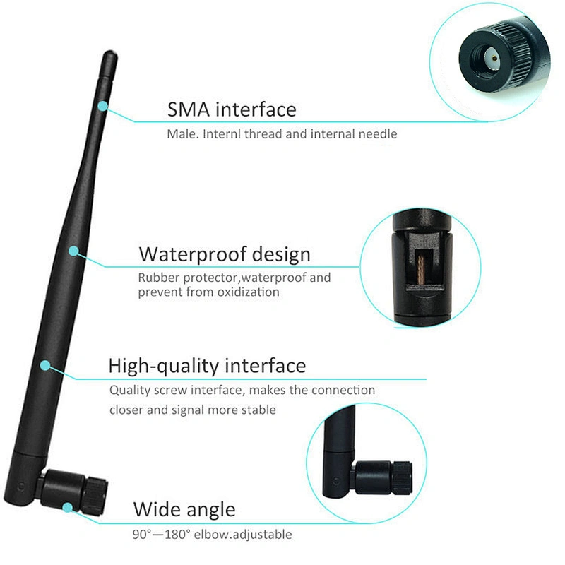 5dBi 900-1800MHz Waterproof GSM  Active Rubber Antenna with SMA Connector for Wireless Router