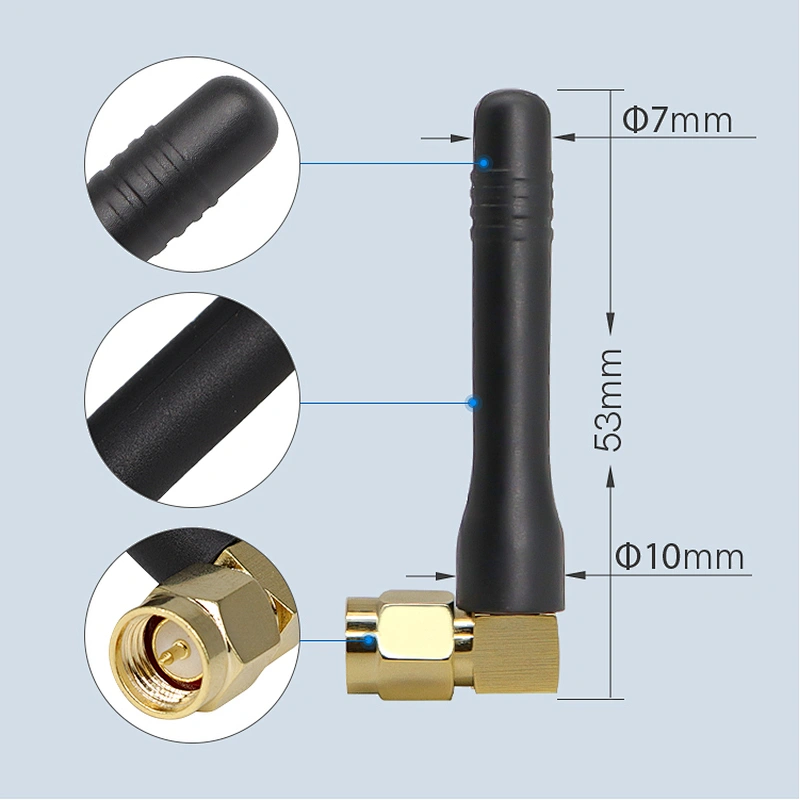 Portable Short 2G Mobile 2dBi 900-1800MHz GSM Rubber Antenna With SMA Male Connector