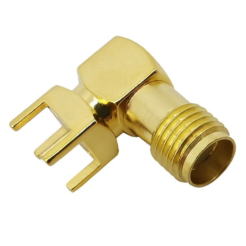 SMA female right angle  pc board pcb mount sma antennas connectors