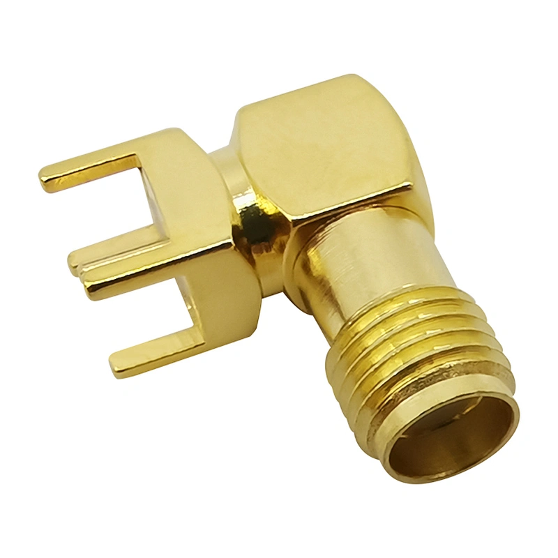 SMA female right angle  pc board pcb mount sma antennas connectors