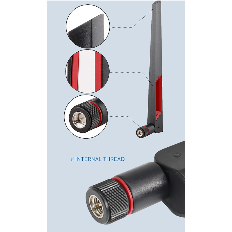 China Indoor Omni 2.4GHz 5GHz Dual Band WiFi Flat Rubber Antenna With SMA Connector