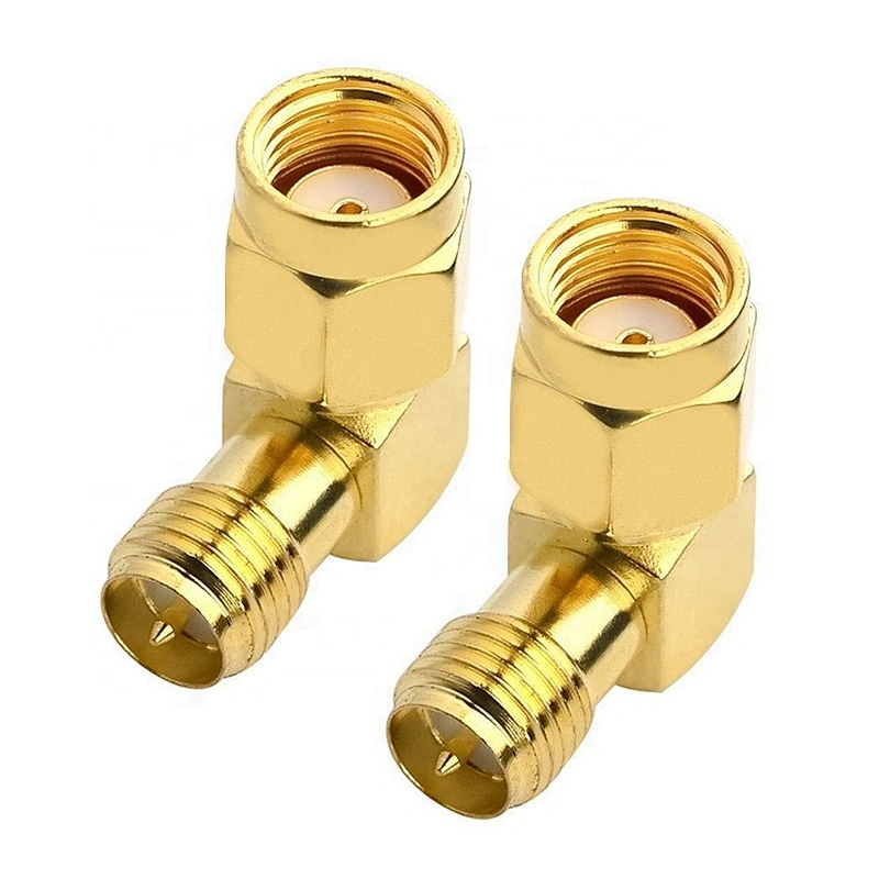 RP-SMA Male to RP-SMA Female Right Angle 90-Degree RF Coaxial Adapter Connector
