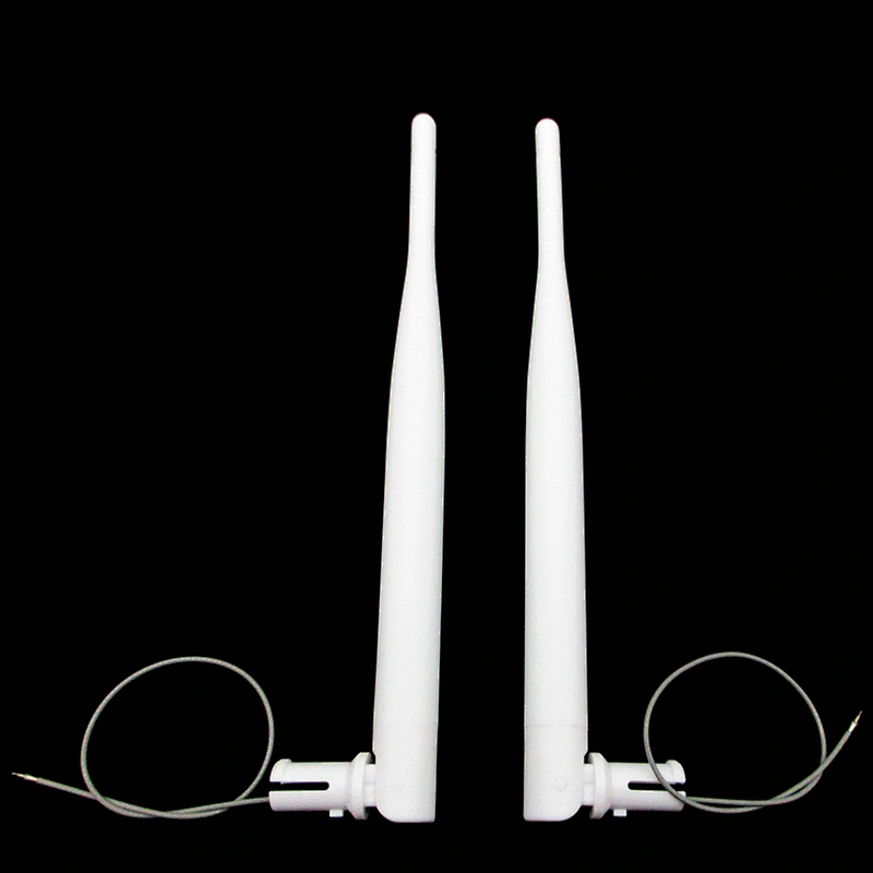 stock Processing 2.4ghz Omni Wifi rubber router antenna 5dbi with 1.13 cable white