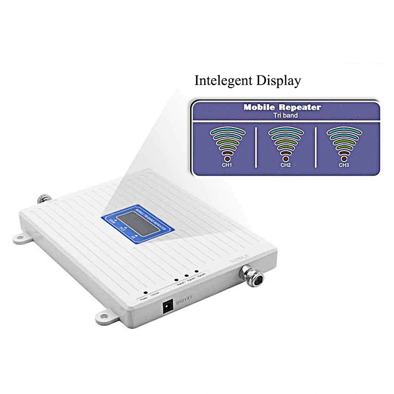 27dBm Triple Band 900 1800 2100 Cell Phone Signal Repeater GSM DCS WCDMA 3G 4G Signal Booster