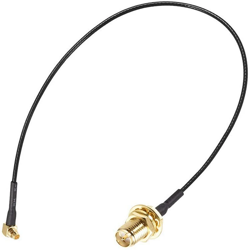 China Manufacturer Cable MMCX Male Right Angle to RP-SMA Female Bulkhead Pigtail Antenna Coaxial RF1.37 Cable