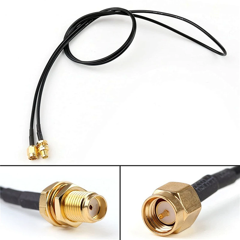 RG174 Cable SMA Male Plug to SMA Female Jack Bulkhead Coax Pigtail Plug J