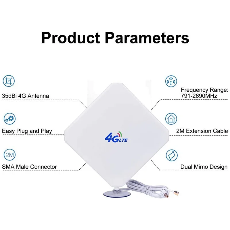 Long Range 35dbi Network Mimo 2.4G Wifi CRC9 Antenna