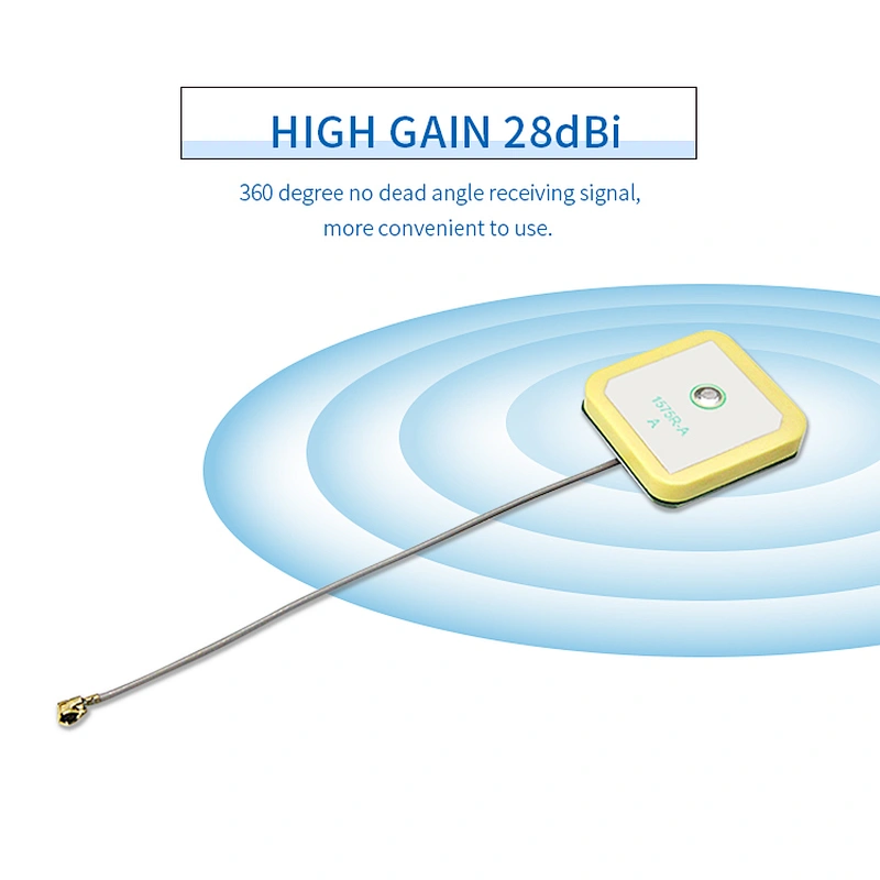 High Gain 28dbi 1575.42MHz IPEX IPX MHF4 Interface GPS Built-in Ceramic Active Antenna for Navigation