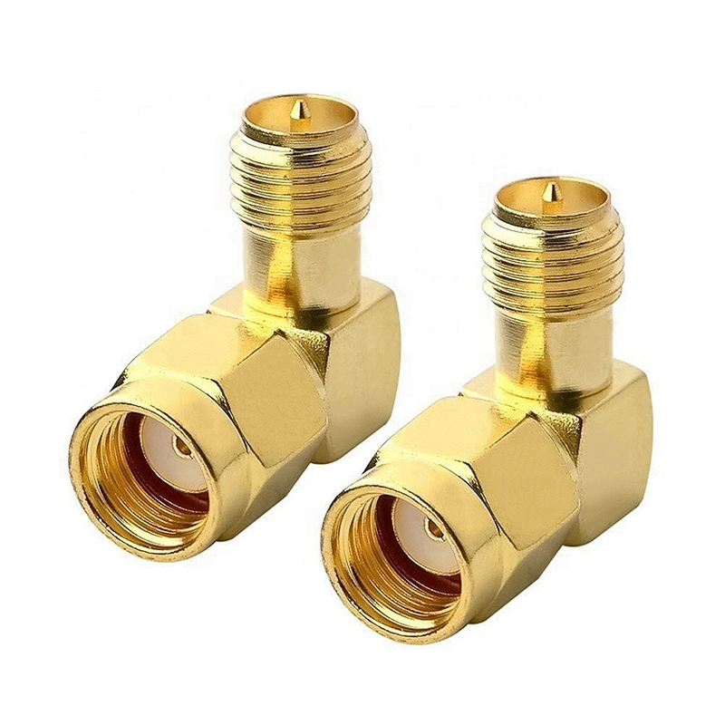 RP-SMA Male to RP-SMA Female Right Angle 90-Degree RF Coaxial Adapter Connector