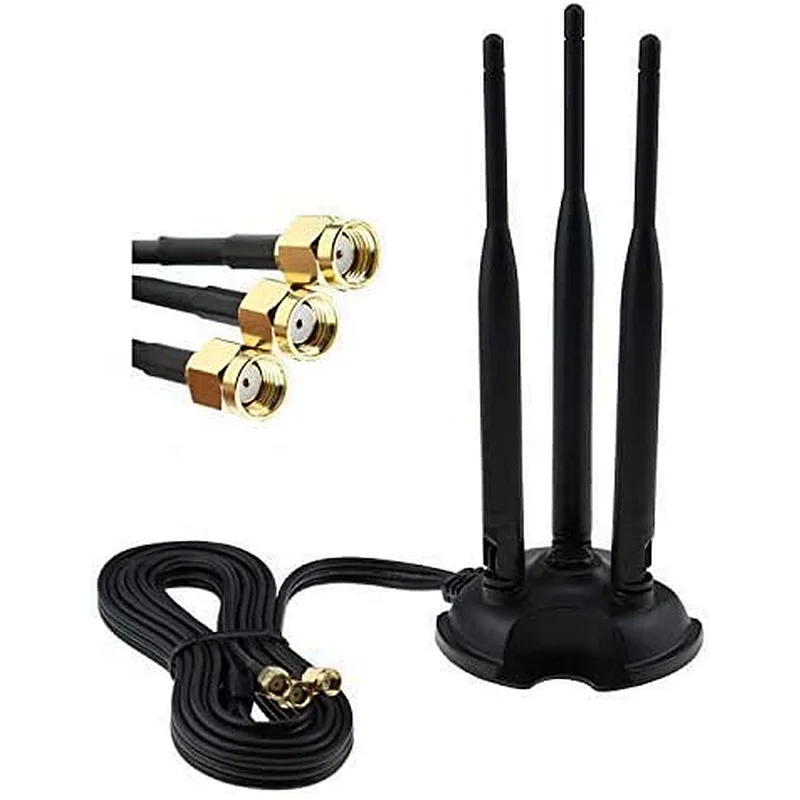 New 3 Antennas in One Magnetic Base External 4G Antenna for Wireless 4G Router