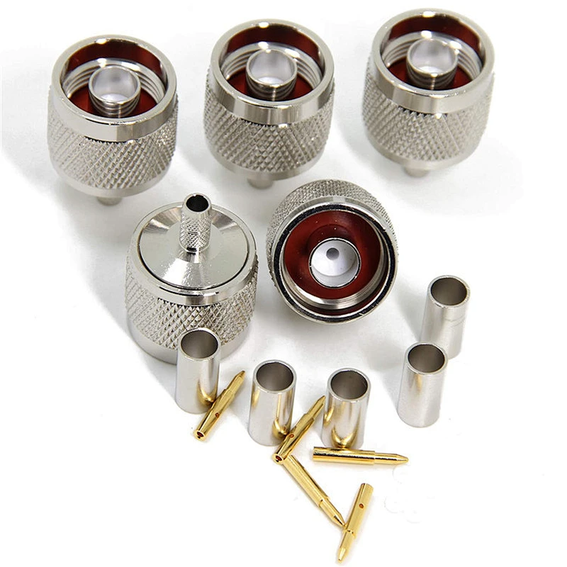 Low Loss 50 Ohm N Type Male plug Crimp RF Coaxial Connector  RG-58 cable for Wireless Antenna
