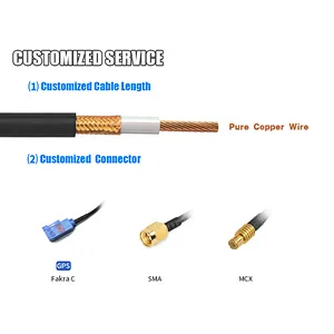 High quality 1575.42mhz Dua Active 30dbi External Adhesive Auto gps Gnss antenna  for car with sma/fakra/mcx Connector
