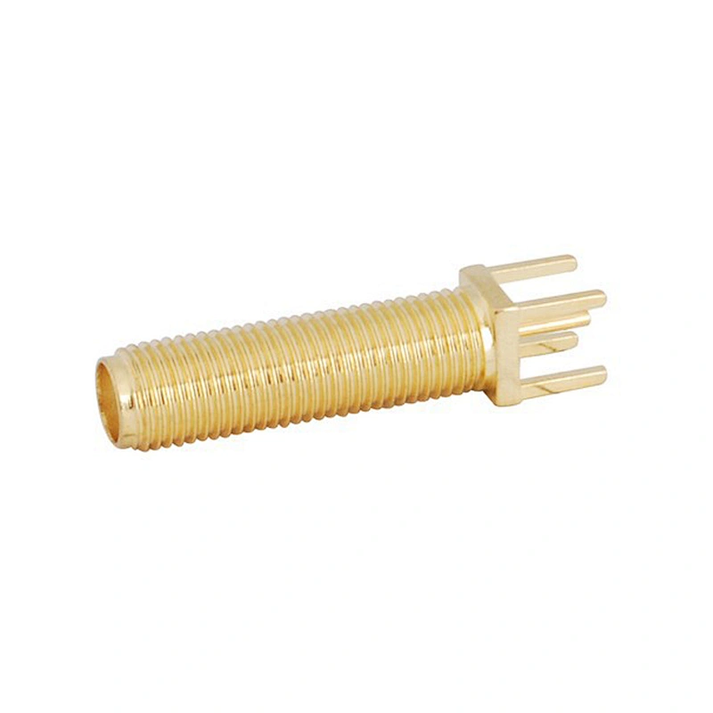 Long Version 50 Ohm SMA-Female Jack Connector Straight Thru Hole Vertical PCB Mount