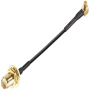 China Manufacturer Cable MMCX Male Right Angle to RP-SMA Female Bulkhead Pigtail Antenna Coaxial RF1.37 Cable