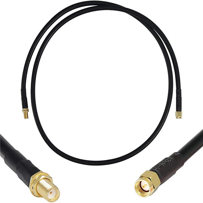RG174 Cable SMA Male Plug to SMA Female Jack Bulkhead Coax Pigtail Plug J