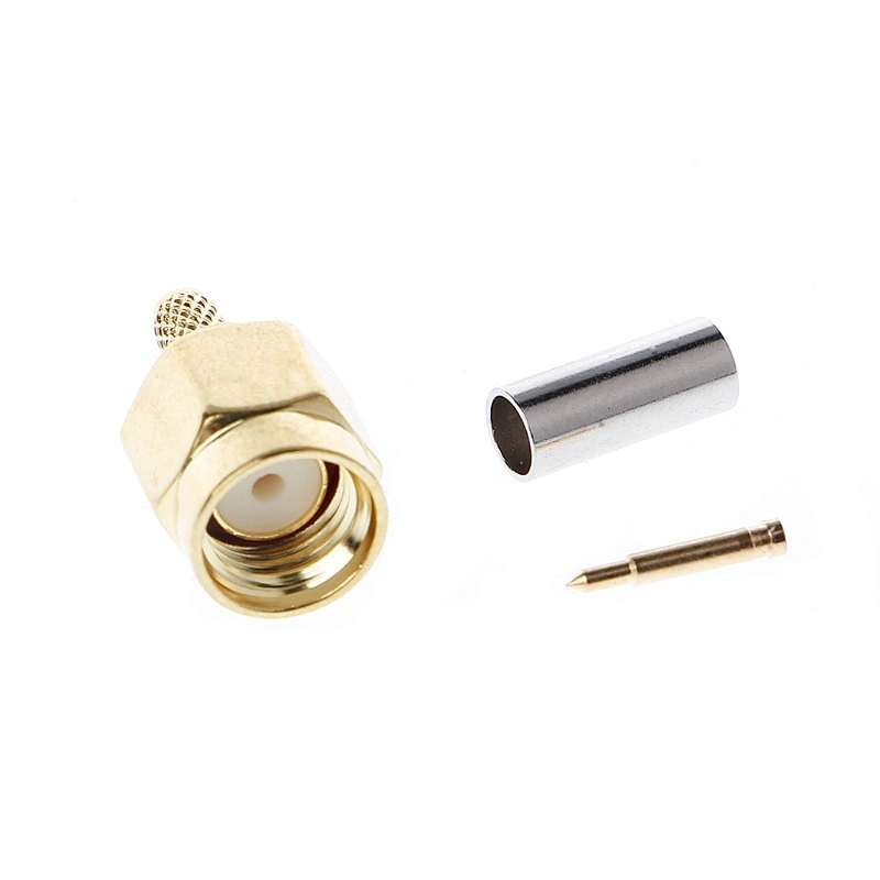 SMA-Male Connector BRASS gold-plated Jack crimp RG174 RG316 LMR100 LMR200 LMR240 cable