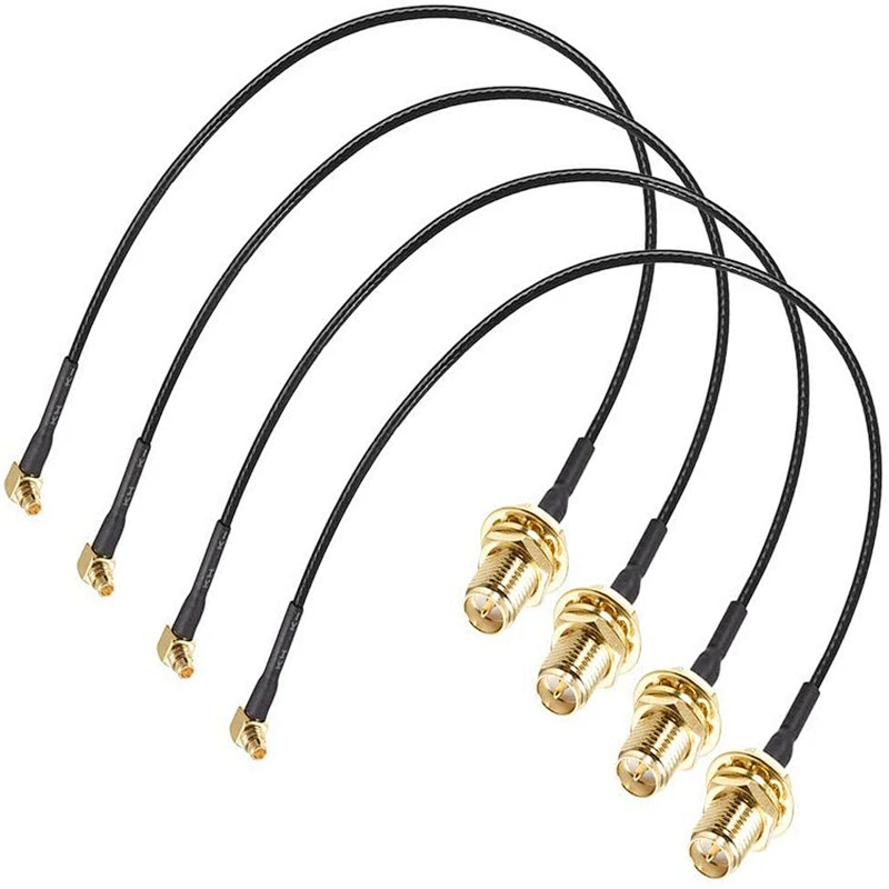 China Manufacturer Cable MMCX Male Right Angle to RP-SMA Female Bulkhead Pigtail Antenna Coaxial RF1.37 Cable