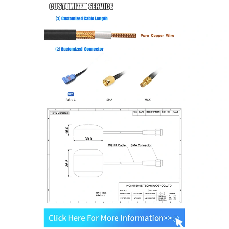 High Gain Auto External 1575.42mhz Navigation Active 28dbi Gnss antenna for car Receiver Mini Car Antenna Gps Car Antenna