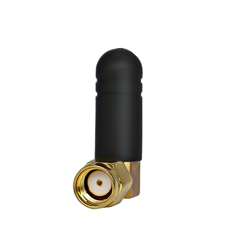 SMA Male right angle 46MM 2DBI gain 433MHz rubber Antenna