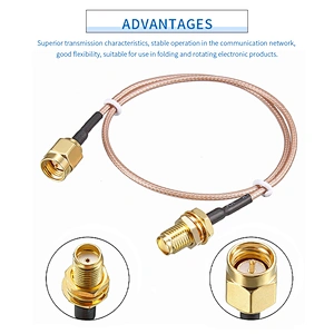 Low Loss SMA male to SMA Female RF Coaxial Connector with Pigtail Coaxial  rg178 Cable