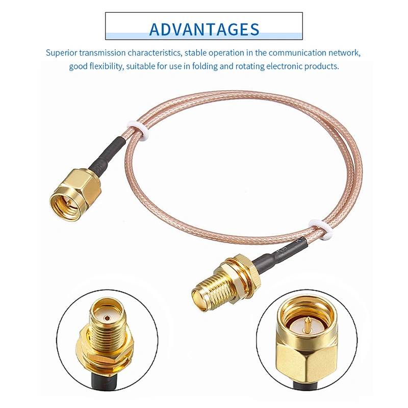Low Loss SMA male to SMA Female RF Coaxial Connector with Pigtail Coaxial  rg178 Cable