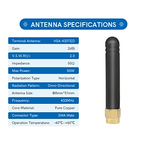 2dbi 433mhz wireless Glue Stick Antenna Mini Repeater Antenna with SMA connector