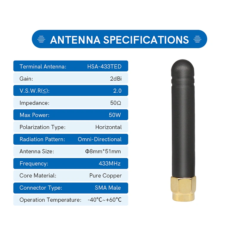 2dbi 433mhz wireless Glue Stick Antenna Mini Repeater Antenna with SMA connector