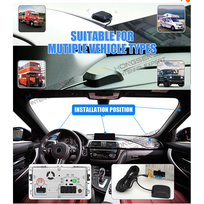 1575.42MHz Active GPS Antenna Mushroom Puck Car Antenna with Screw Mounting