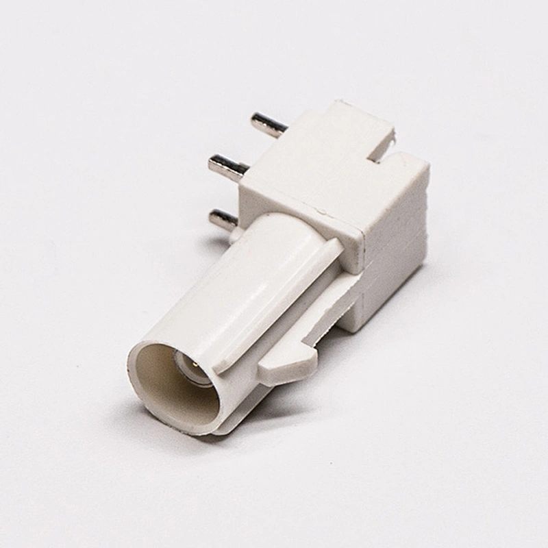 Fakra Connector Type B Right Angle White Through hole for PCB Mount