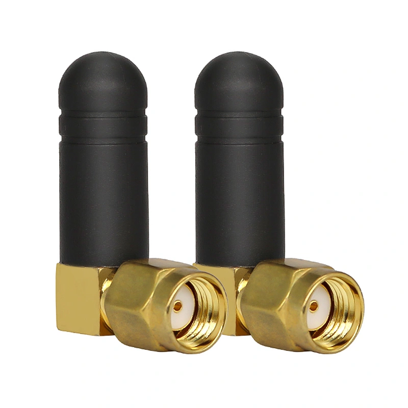 SMA Male right angle 46MM 2DBI gain 433MHz rubber Antenna