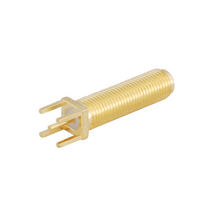 Long Version 50 Ohm SMA-Female Jack Connector Straight Thru Hole Vertical PCB Mount