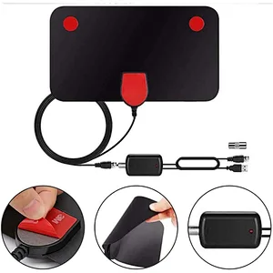 Indoor Signal Amplifier HDTV Digital TV Antenna VHF UHF Adapter Coax Cable TV Antenna