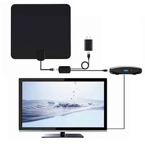 4K 25DB High Gain HD TV DTV Box Digital TV Antenna EU Plug Booster Active Indoor Aerial  Flat Design antenna