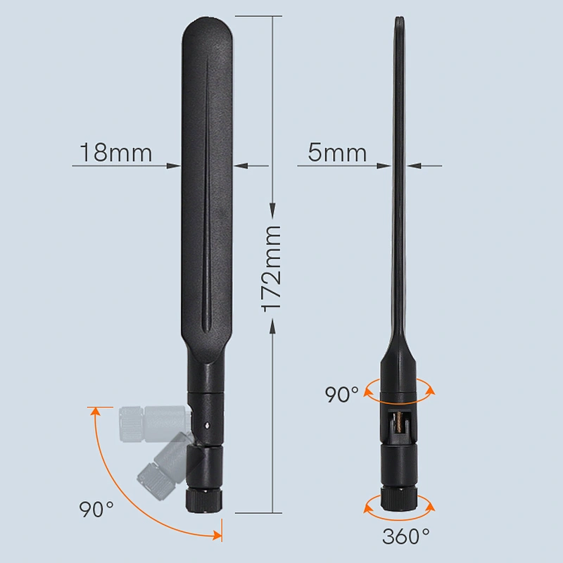 Indoor Omni Flexible 2.4G 5.8G WiFi Rubber Antenna With SMA Male for Dual Band Wireless Router