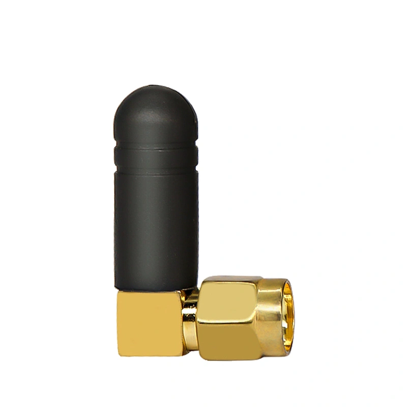 SMA Male right angle 46MM 2DBI gain 433MHz rubber Antenna