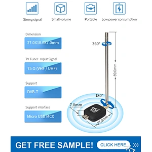 DVB DVBT TV Antenna for Android Mobile Phone Portable Mini USB Digital TV Antenna