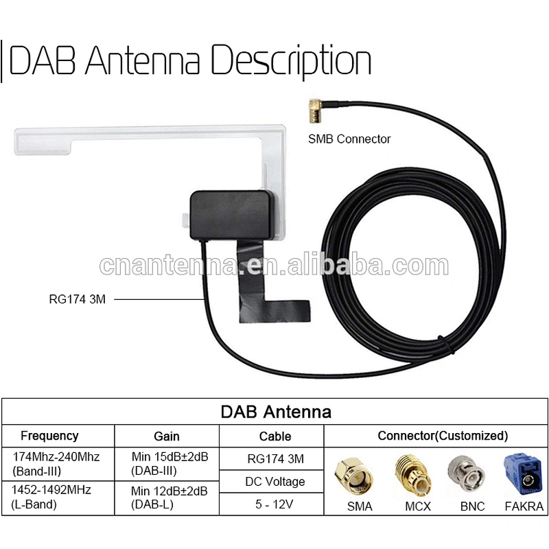 Car Radio Receiver DAB Aerial Vehicle Universal DAB Patch Antenna For Android Car FM radio