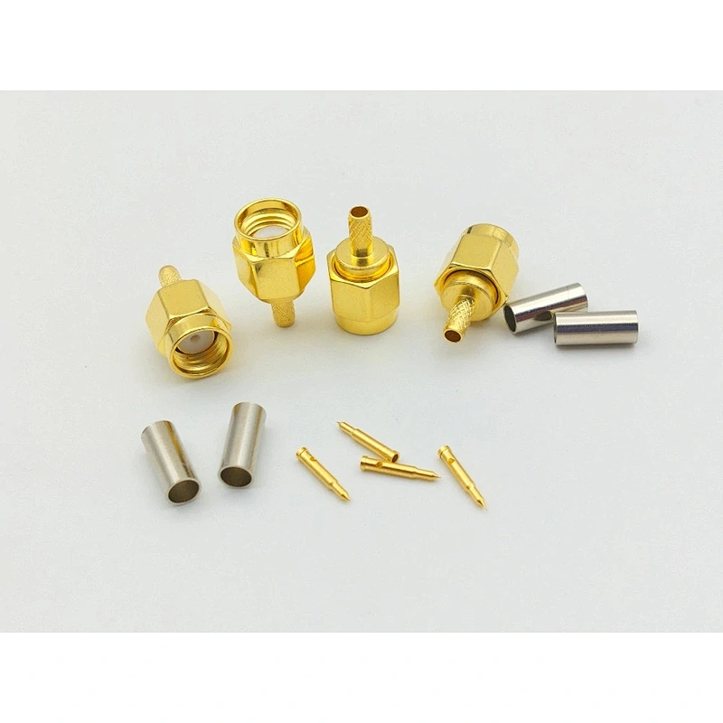 SMA-Male Connector BRASS gold-plated Jack crimp RG174 RG316 LMR100 LMR200 LMR240 cable