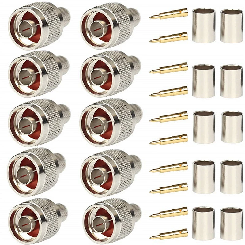 Low Loss 50 Ohm N Type Male plug Crimp RF Coaxial Connector  RG-58 cable for Wireless Antenna