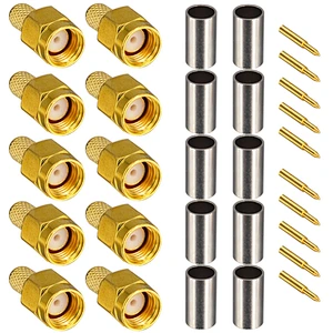 SMA-Male Connector BRASS gold-plated Jack crimp RG174 RG316 LMR100 LMR200 LMR240 cable