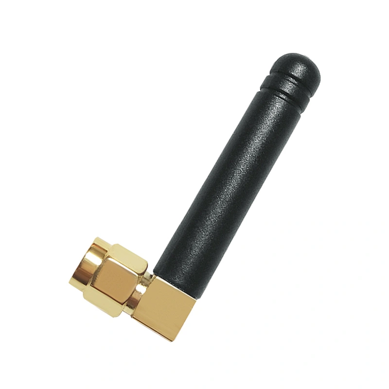 Factory price 2dbi gain 868MHz SMA Male Right Angle Rubber Antenna