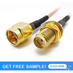 Low Loss SMA male to SMA Female RF Coaxial Connector with Pigtail Coaxial  rg178 Cable