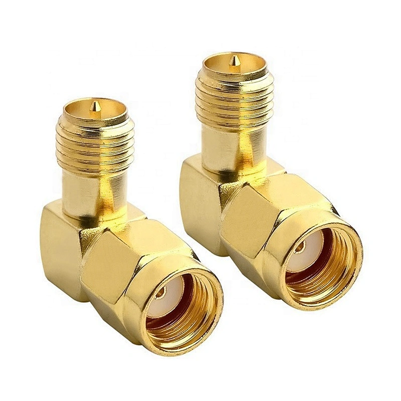 RP-SMA Male to RP-SMA Female Right Angle 90-Degree RF Coaxial Adapter Connector