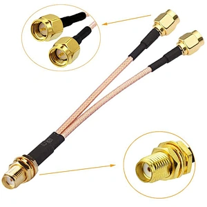 SMA Female to Dual SMA Male Cable SMA Connector Adapter Y Type RG316 Cable