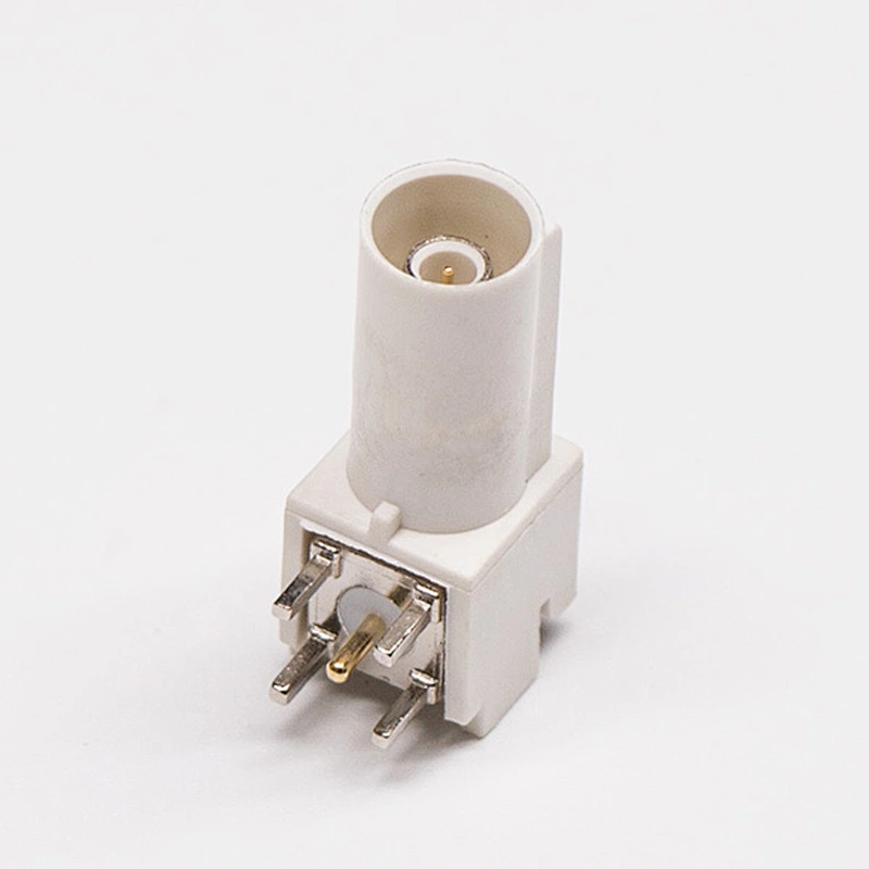 Fakra Connector Type B Right Angle White Through hole for PCB Mount
