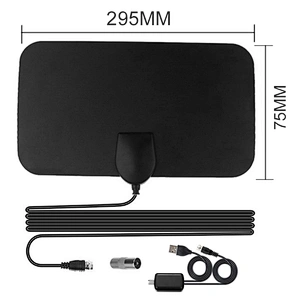 Indoor Signal Amplifier HDTV Digital TV Antenna VHF UHF Adapter Coax Cable TV Antenna