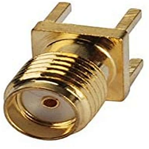 Gold-Plated SMA female Edge PCB Mount Coaxial Connector RF adapter