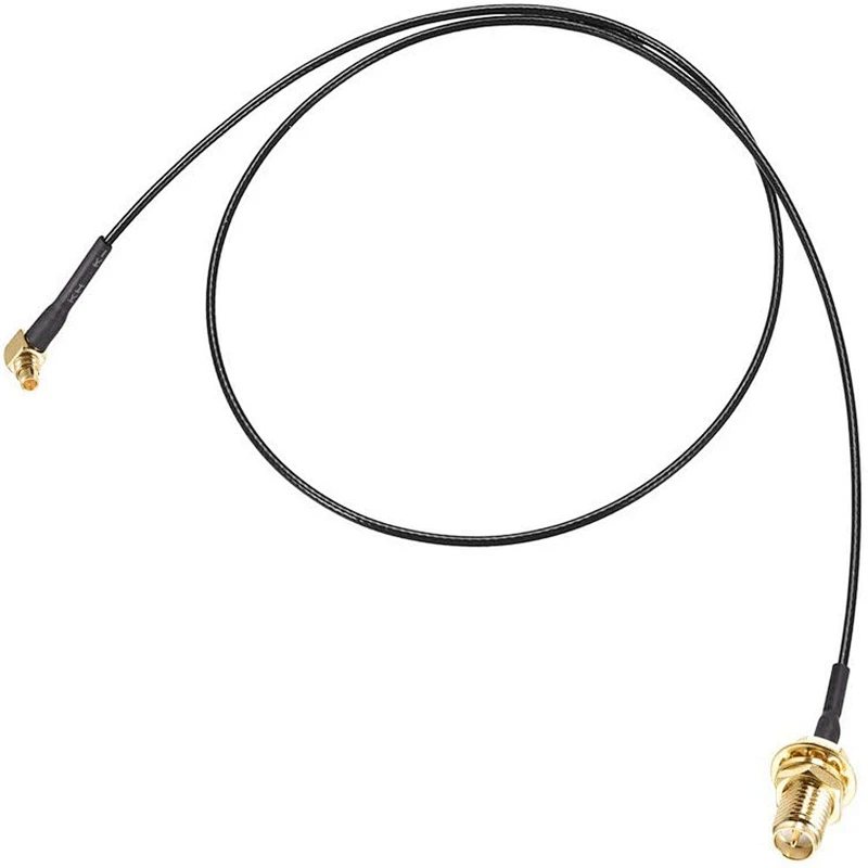 China Manufacturer Cable MMCX Male Right Angle to RP-SMA Female Bulkhead Pigtail Antenna Coaxial RF1.37 Cable